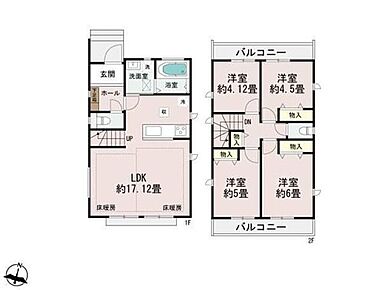 床暖房を採用した明るいリビングダイニングは、家族が自然に集まる寛ぎの場になりそう。 