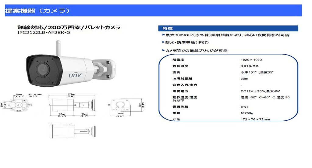 空き巣や車の盗難等に有効な防犯カメラを全棟標準設置