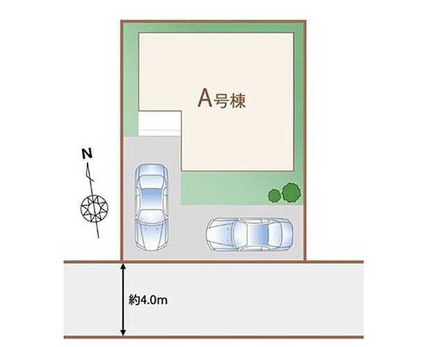 ☆全体区画図☆
カースペース2台可能です。
南面道路接道のため資産価値も高まります♪