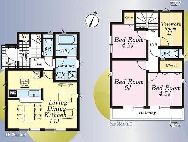 (1号棟)、価格3980万円、3LDK+S、土地面積77.75m2、建物面積74.79m2