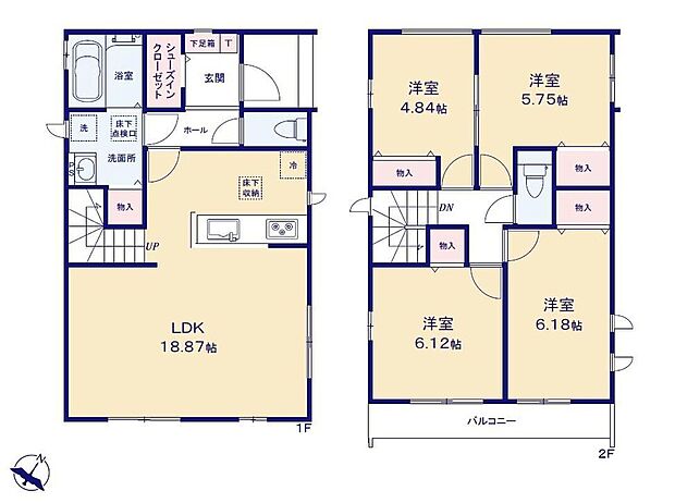 (Ｂ号棟)、価格4890万円、4LDK、土地面積85.51m2、建物面積98.01m2