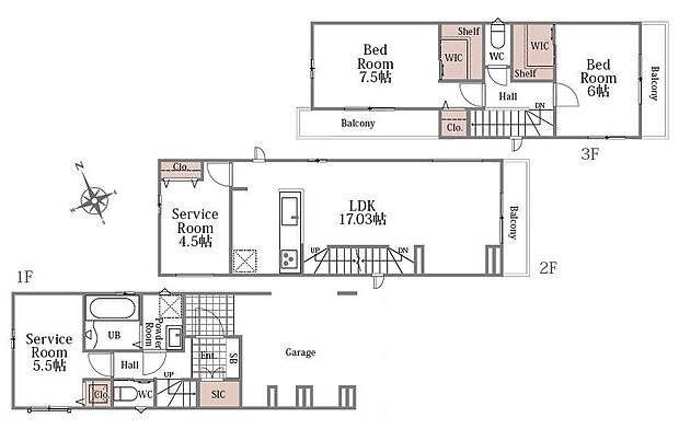 (D号棟)、価格6090万円、2LDK+2S、土地面積67.18m2、建物面積115.58m2