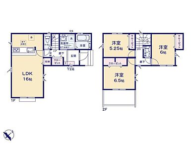 3面採光の明るく風通しの良い16帖のLDK☆玄関ホールにハンガーパイプ付きの収納を設置！冬場のコートもサッと片付きます♪オールフローリングでお手入れ・お掃除ラクラク！ 