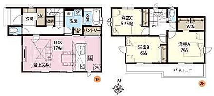 広々17帖LDKにキッチンはパントリー完備で空間をすっきりと保つことができます♪SICやWICなど収納豊富です☆ 
