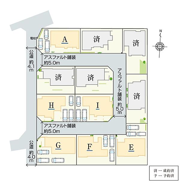 【全体区画図】
全棟3台駐車可能!静かな住環境に「5LDK」の住まいが全11棟誕生♪通り抜けできない街区設計で、分譲地内道路は住民以外の通りが少ないです。