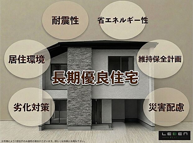 【長期優良住宅】
耐久性に優れ、税制優遇が受けられる長期優良住宅。長期にわたり良好な状態で使用するために、多くの措置が講じられております。※Image illustration