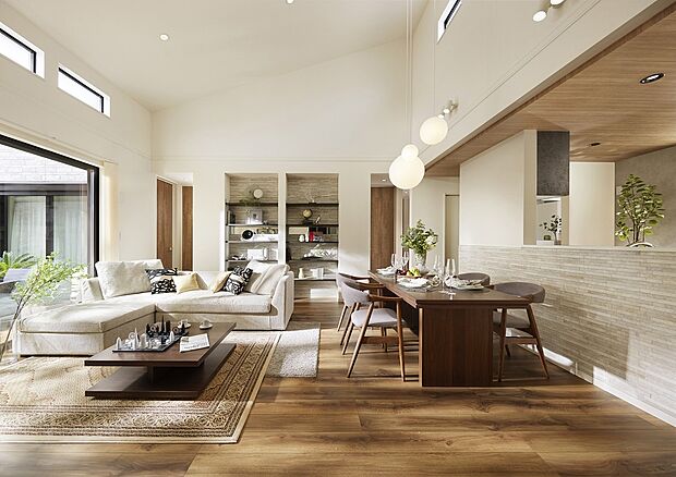 【※当社施工例画像／分譲済み】家事の時間も、家族との時間も、自分の時間も。創意と工夫で、快適で心地よい平屋をプランニング。