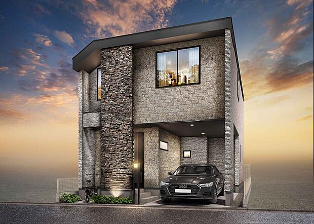 【完成予想図(外観)】【レーベンプラッツ氷川台VIII】
限定1邸！「氷川台」駅まで徒歩10分の立地に、吹き抜けのあるLDKが魅力の邸宅が誕生。豊富な収納やビルトインカースペースなど、暮らしにゆとりがうまれる住まいです。