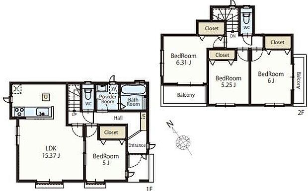 (H号棟)、価格3890万円、4LDK、土地面積137.3m2、建物面積92.22m2