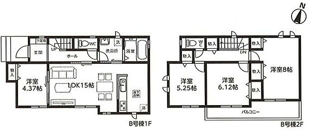 (B号棟)、価格4290万円、4LDK、土地面積100.11m2、建物面積93.26m2