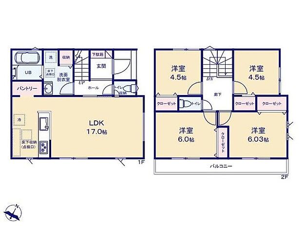 (1号棟)、価格4580万円、4LDK、土地面積99.82m2、建物面積93.57m2