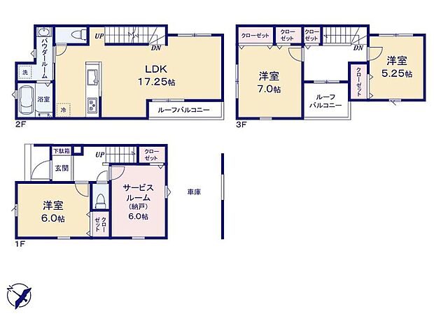 (1号棟)、価格3999万円、3LDK+S、土地面積62.26m2、建物面積115.46m2