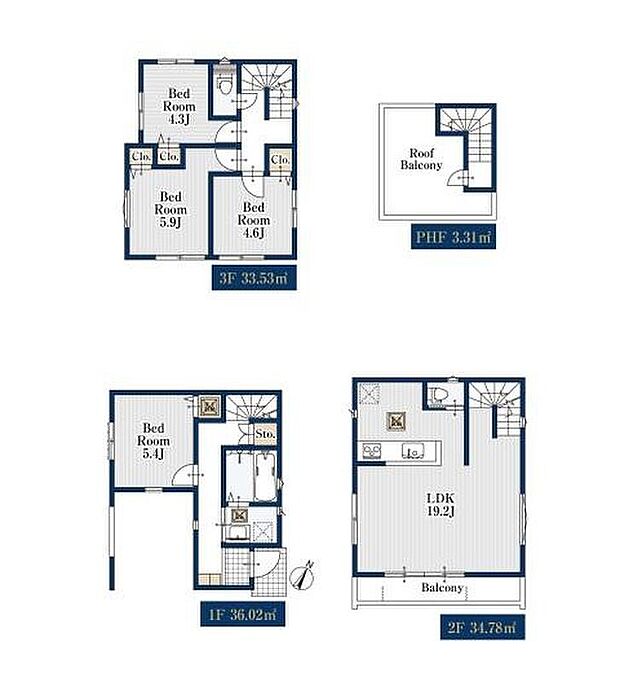(2号棟)、価格5180万円、4LDK、土地面積60.3m2、建物面積107.64m2