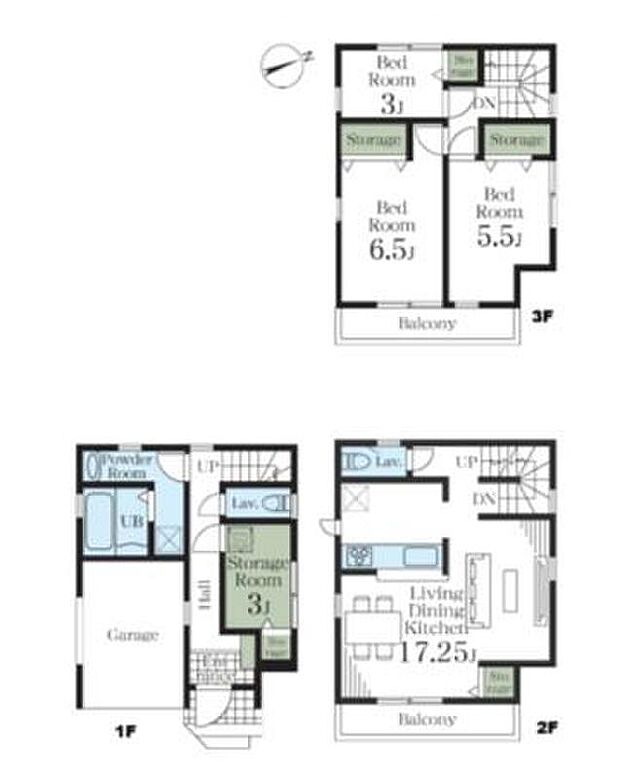(1号棟)、価格6280万円、3LDK+S、土地面積62.1m2、建物面積101.25m2