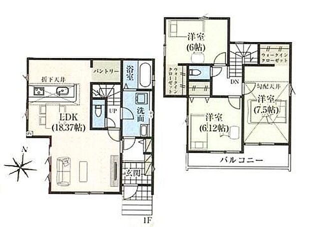 (1号棟)、価格3899万円、3LDK、土地面積150.01m2、建物面積96.88m2