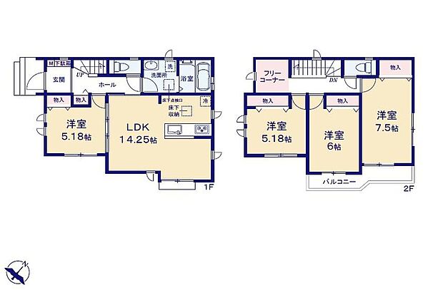(A号棟)、価格4590万円、4LDK、土地面積96.62m2、建物面積95.63m2
