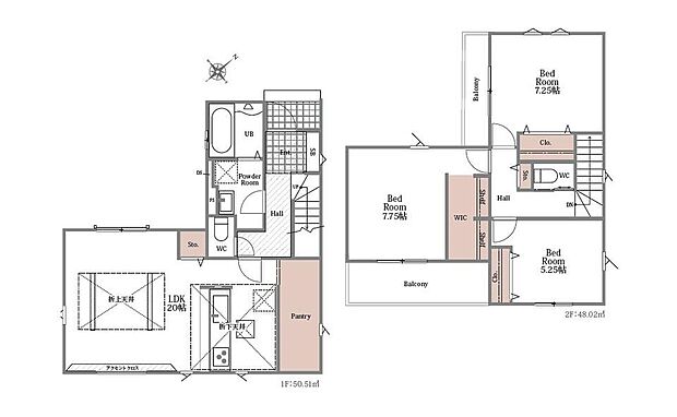 (1号棟)、価格4380万円、3LDK、土地面積101.5m2、建物面積98.53m2