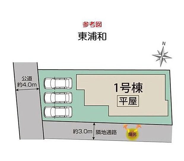 【全体区画図】ゆとりの敷地58坪!カースペースも並列3台可能です!
人気の平屋住宅に安心のオール電化♪ぜひ一度ご覧下さい!