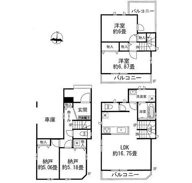 【2LDK+2S】☆2階にリビングを設置☆
南向きのLDKは2面採光で光と風を取り入れられ、バルコニーに面しているので解放的な空間となります。2階で視線も気になりませんね♪