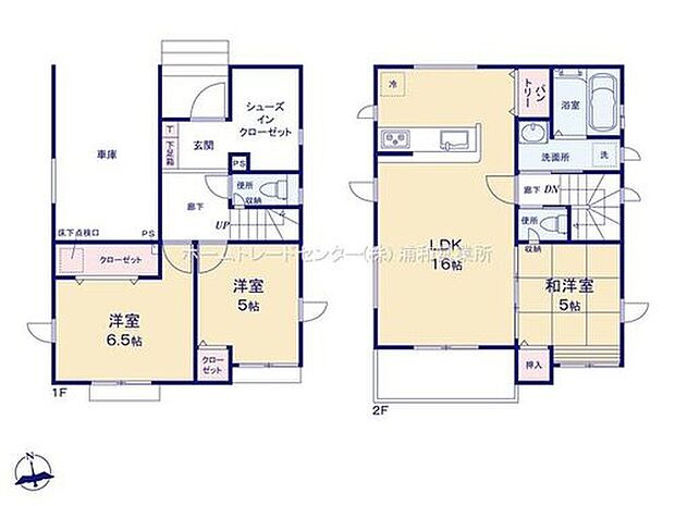 【3LDK】建物面積は車庫部分（約12.42m2）含まれます。
☆玄関にシューズインクロークを設置☆
長靴やブーツ、レインコート、ベビーカー、スコップなど、玄関周りで使うものを収納できますよ♪