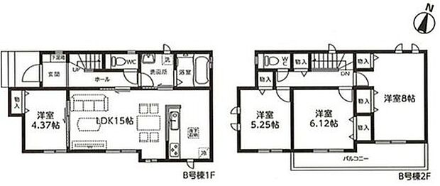 【4LDK】☆リビングに隣接して居室を設置☆
1階のリビングの隣には居室がありますので、開放して頂くと約19.37帖の大空間としてお使い頂けます。来客の際にも大変便利です♪