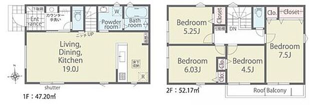 【4LDK】☆リビングイン階段を設置☆
19帖の大型リビングを設置♪家族がリビングで顔を合わせる事で会話も増え、ますます家族の絆も深まりますね♪