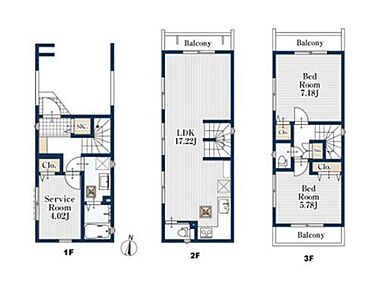 全居室に収納完備に１Fの4.02帖納戸は窓、クローゼット付きなので居室としても問題なくお使いいただけます！リビングイン階段は、毎日大切な家族とのコミュニケーションがとれる家族想いの間取り。 