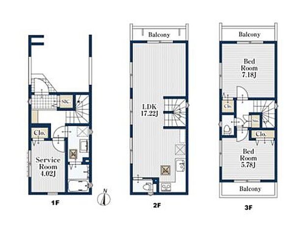 【2LDK+S】全居室に収納完備に1Fの4.02帖納戸は窓、クローゼット付きなので居室としても問題なくお使いいただけます!リビングイン階段は、毎日大切な家族とのコミュニケーションがとれる家族想いの間取り。