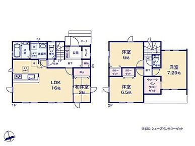 ◇家事導線がスムーズな水回り集中設計！調理の合間にサッと洗濯を回せます♪
◇2階の居室は全室6帖以上！子供部屋にもゆとりが生まれます♪
◇夫婦で使い分けできる大型WIC！空間をより広くお使いいただけます♪ 