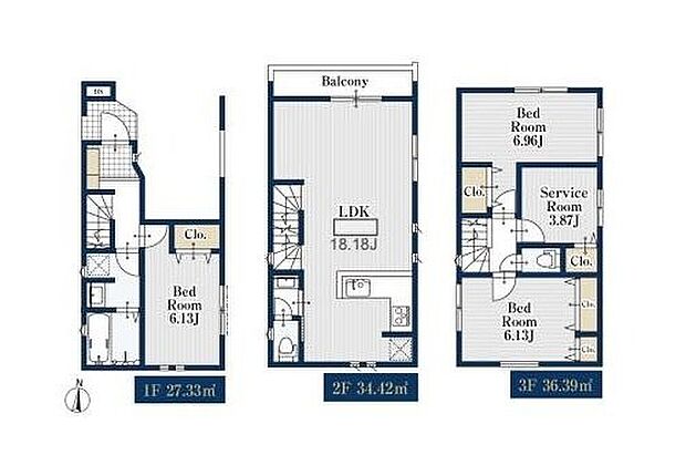 【3LDK+S】◇陽光溢れる2階LDK！プライバシーが守れた空間で心地よく過ごせます♪
◇壁のない開放的なキッチン！空間全体に一体感が生まれます♪
◇用途を分けて使えるダブルクローゼットで衣類やバッグもたっぷり収納♪