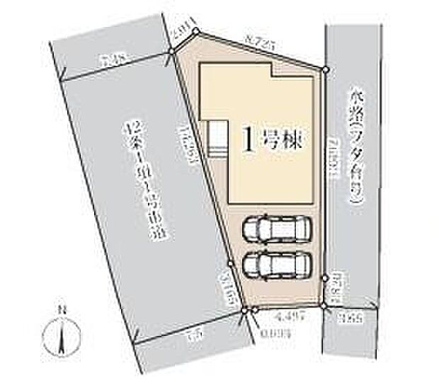 【全体区画図】「豊春」駅まで徒歩8分で通勤通学にも便利なエリア！駅前にはスーパーや飲食店も多くある駅です♪ゆとりあるカースペースで駐車も楽々♪