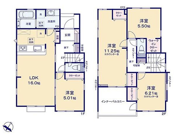 【4LDK】リビング続きの洋室は来客時やお子様の遊び場やお昼寝場所にも便利です☆
開放すれば21帖の広々LDKに！ご家族でゆったりお過ごしいただけます♪