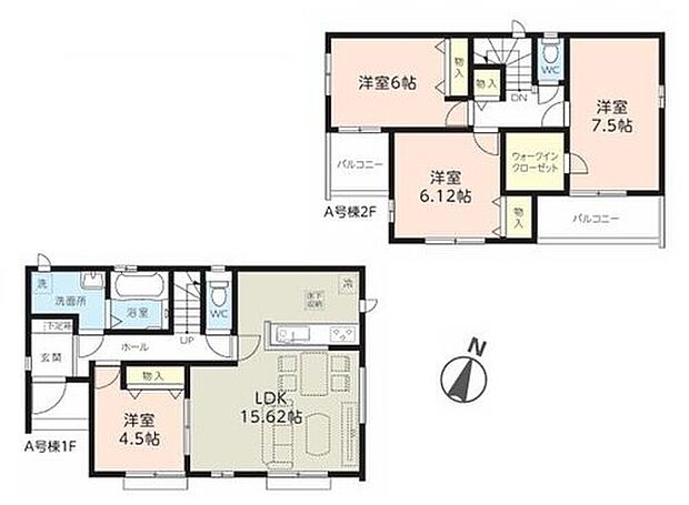 【4LDK】LDKに隣接して4.5帖の居室を設置しました！開放すると約19帖の大空間です！お子様の遊び場や来客にも便利です♪
対面式キッチンですので、お食事の準備をしながらご家族との会話を楽しめます☆