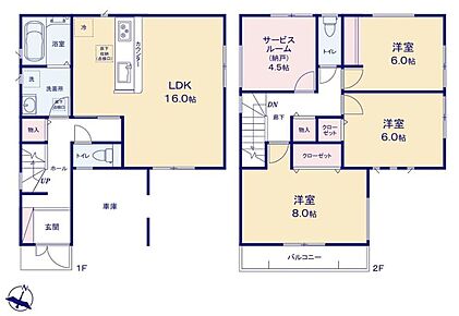 ☆主寝室8帖を確保☆
主寝室は8帖の広々空間を確保致しました！南向きでクローゼットがついて広々した作りになります♪
また、バルコニーに面して開放感もあります♪ 