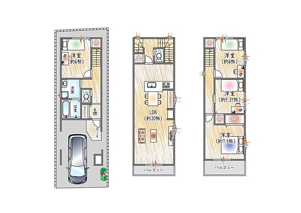 【【参考プラン図】】(ベストプラン住宅 建物価格:2,180万円~)
【建物面積:約105.30m2】3階×4LDK+SICプラン
SIC・パントリーが付いたプランです♪