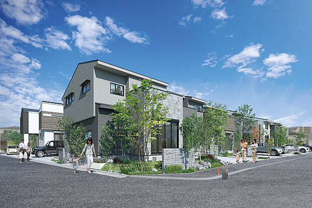 家族や住人の“交流”を見守るスタイリッシュモダンないえなみ