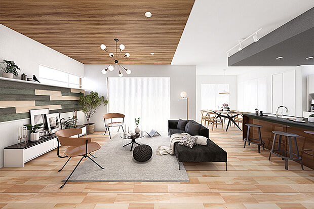 【【SWITCH】空間をスイッチして、暮らしをもっと自由に】ダイニングをスイッチすることで、広々としたワイドなリビングが誕生。大型ソファを置いたり、キッチン横を個室にするなど自由に楽しめます。※号棟により採用状況が異なります。