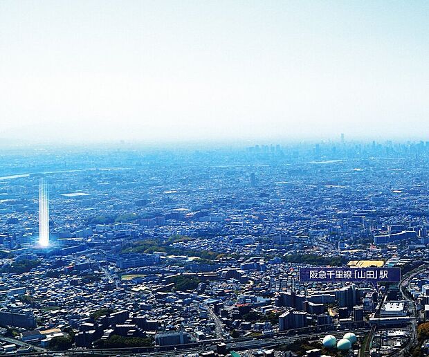 吹田市山田西 自由設計・庭付き2階建てタウン。
（2020年4月撮影）（一部CG加工済）