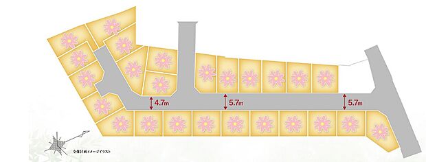 邸別設計をお愉しみいただける全25区画・庭付き2階建ての街です。お気軽にお問い合わせくださいませ。