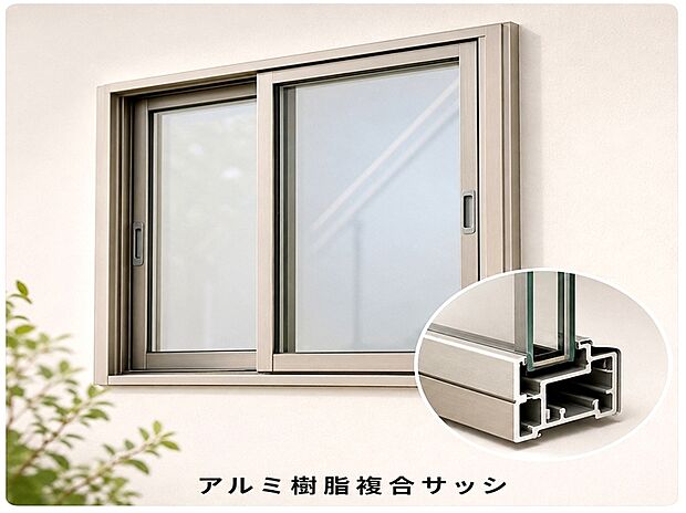 【【アルミ樹脂複合サッシ】】アルミの強度で枠を細くでき、高い断熱性能とデザイン性を両立