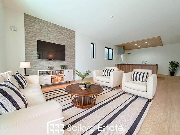 【リビング【施工例】】家族が集い、楽しい会話と美味しいごはん。何気ない家族団らんの時間が幸せに感じられる、そんな空間になりそうです。