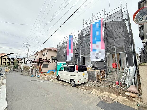 【現地外観】LDK広々16.5帖!ご家族の会話を重視したリビングイン階段!全居室2面採光の大型4LDK!