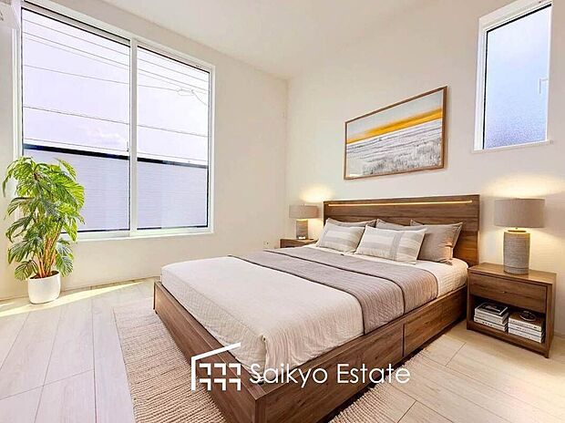 【居室【施工例】】2面採光で明るく風通しも良好です!天気の良い日は是非窓を開けて空気の入れ替えをしてみるのはいかがでしょうか♪