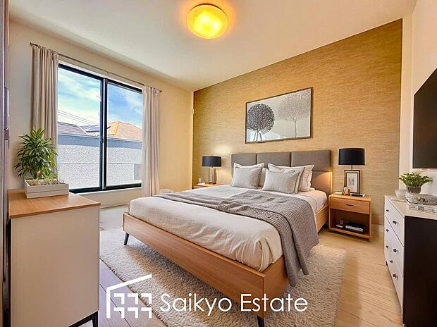 【居室【施工例】】2面採光で明るく風通しも良好です!天気の良い日は是非窓を開けて空気の入れ替えをしてみるのはいかがでしょうか♪