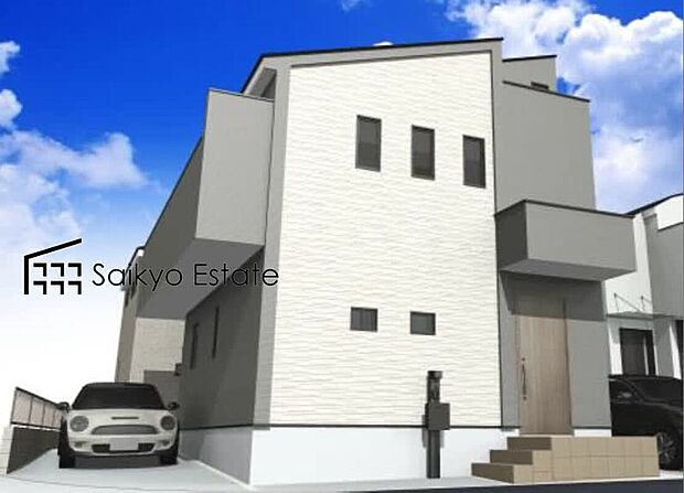 【外観完成予想図（3号棟）】ZEH水準の省エネ住宅！ガスを効率よく使えるハイクオリティ熱源器「エコジョーズ」標準装備！