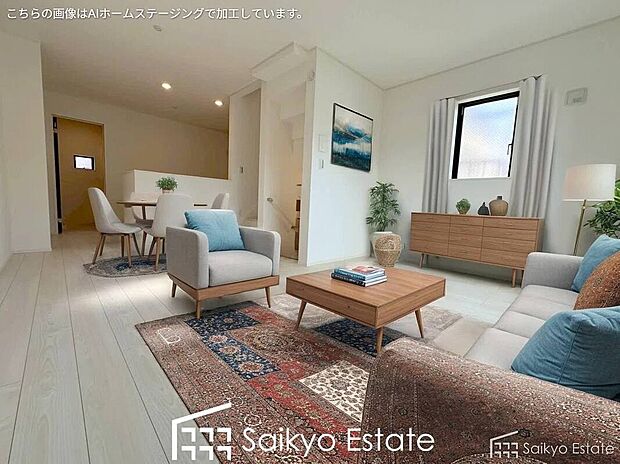 【リビング【施工例】】家族が集い、楽しい会話と美味しいごはん。何気ない家族団らんの時間が幸せに感じられる、そんな空間になりそうです。