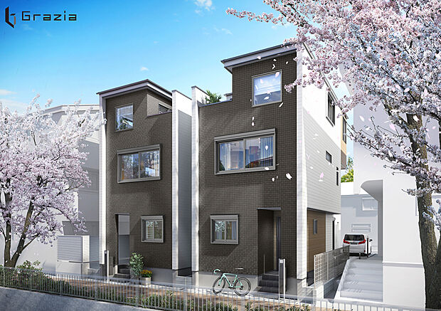 【建物完成イメージパース】
駅徒歩4分の希少立地に位置した全3邸が誕生!
石神井川遊歩道に隣接、四季を肌で感じる立地。耐震・断熱・省エネを高水準で満たした都心型邸宅。