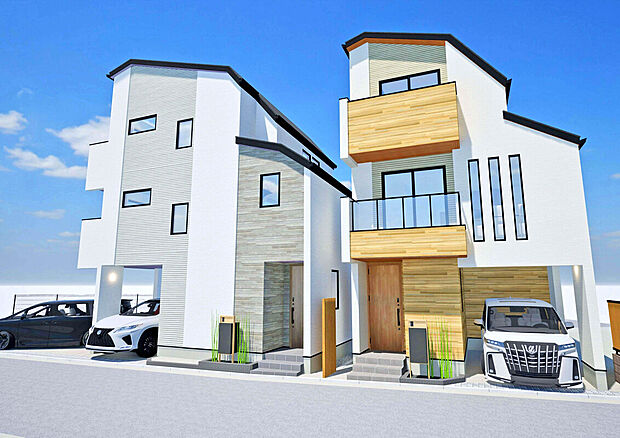 【建物イメージパース:外観】
部屋数4~5部屋の3階建てプランで一人一部屋、家族全員が自分だけの空間を持つことが可能!