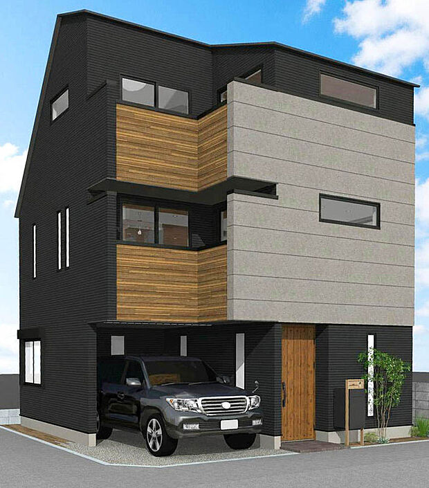 【建物イメージパース：外観】
西武新宿線「西武柳沢」駅徒歩13分で利用可能な角地に佇む制震ダンパーが搭載された地震に強い邸宅が誕生！