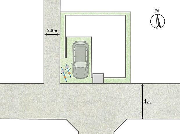 【区画図】
西武新宿線「西武柳沢」駅徒歩13分で利用可能な角地に佇む制震ダンパーが搭載された地震に強い邸宅が誕生！三叉路でより開放感がある立地となっています！